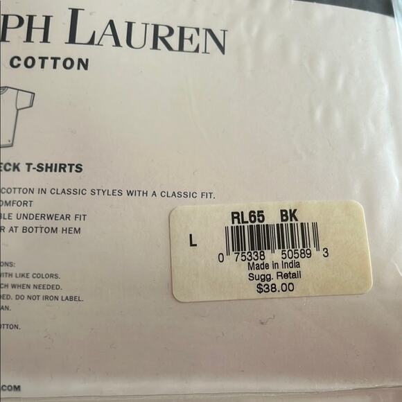 VTG NWT Polo Ralph Lauren Shirts 3pc Black Crew Neck Size L - Picture 4 of 4